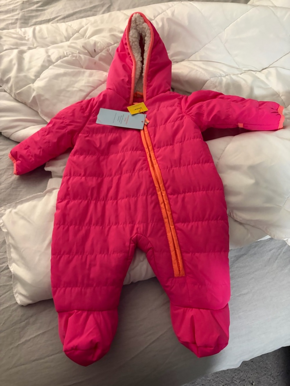 Cat & Jack Bright Pink Insulated Infant Hooded One-Piece